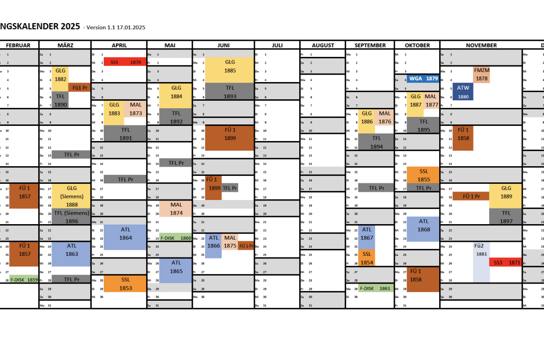 Ausbildungs-kalender   2025 – ERWEITERT!